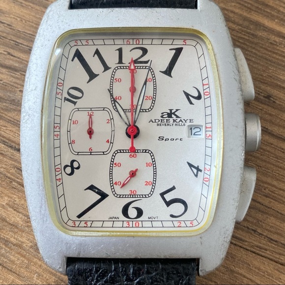 Adee Kaye Unisex Big Face Watch w Leather Band - Picture 3 of 6